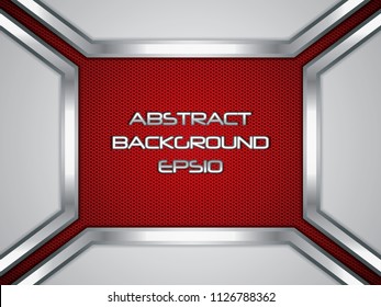 Abstract background, metallic red brochure, vector