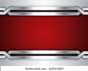 Abstract background, metallic red brochure, vector