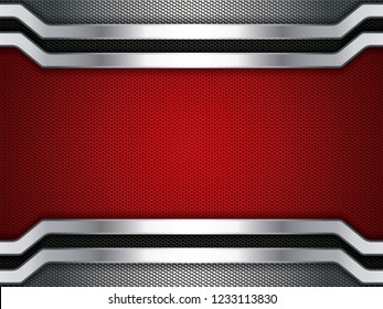 Abstract background, metallic red brochure, vector