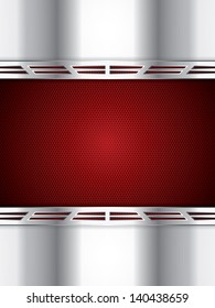 Abstract background, metallic red brochure, vector