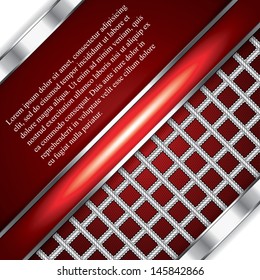 Abstract background, metallic red brochure, vector