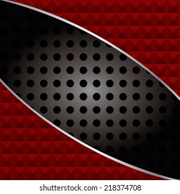 Abstract background, metallic red brochure, vector 