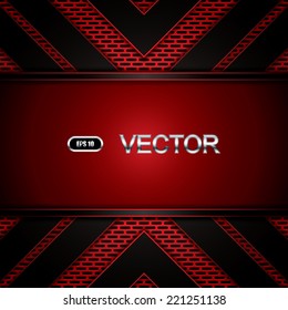 Abstract background, metallic red brochure, vector