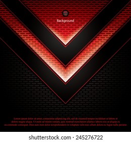 Abstract background, metallic red brochure, vector