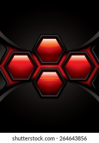 Abstract background, metallic red brochure, vector