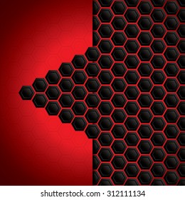 Abstract background, metallic red brochure, vector