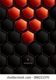 Abstract background, metallic red brochure, vector