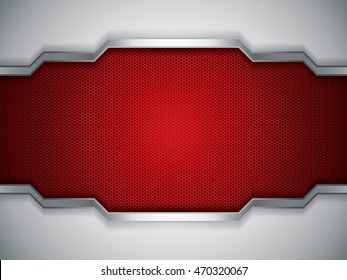 Abstract background, metallic red brochure, vector