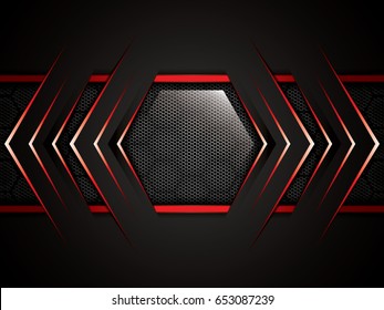 Abstract background, metallic red brochure, vector