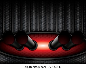 Abstract background, metallic red brochure, exhaust vector.