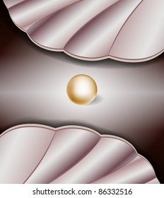 Abstract background with metallic shell and pearl