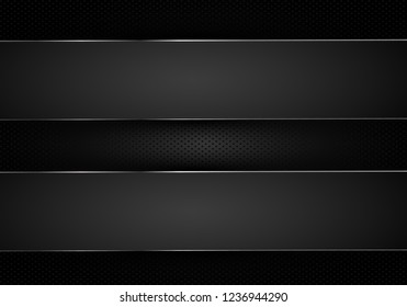 Abstract background, metallic silver banners, vector.