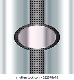 Abstract background, metallic silver banners, vector