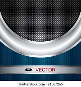 Abstract background, metallic silver banners, vector