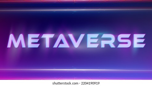Abstract background with metaverse text virtual reality universe
