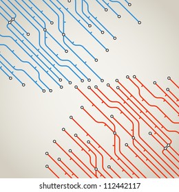 Abstract background of metro lines with arrows