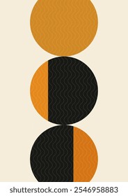 Abstract background with a mid century boho style design