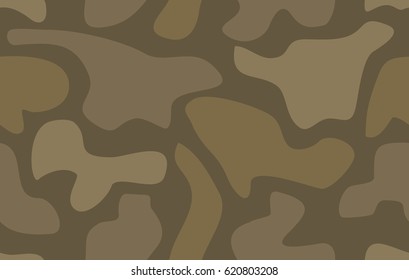 Abstract background in military style Camouflage seamless pattern Vector illustration for printing on cloth, textile, paper, Wallpaper, wrapper. Different shades of brown color 