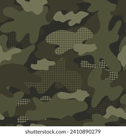 Abstract background with military texture. Vector camouflage background. 
