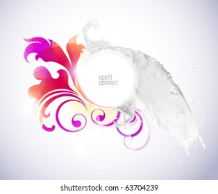 Abstract background with milk splash