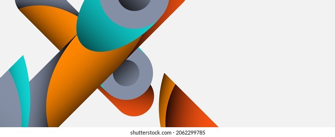 Abstract background. Minimal geometric circles and round style shapes with deep shadow effects. Trendy technology business template for wallpaper banner or background