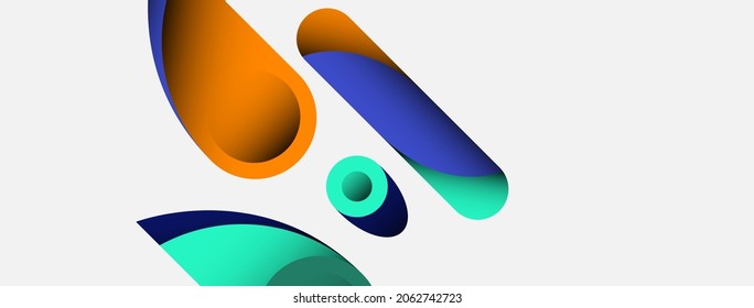 Abstract background. Minimal geometric circles and round style shapes with deep shadow effects. Trendy technology business template for wallpaper banner or background