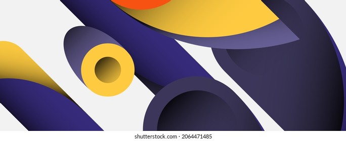 Abstract background. Minimal geometric circles and round style shapes with deep shadow effects. Trendy technology business template for wallpaper banner or background