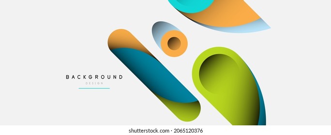 Abstract background. Minimal geometric circles and round style shapes with deep shadow effects. Trendy technology business template for wallpaper banner or background