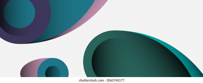 Abstract background. Minimal geometric circles and round style shapes with deep shadow effects. Trendy technology business template for wallpaper banner or background