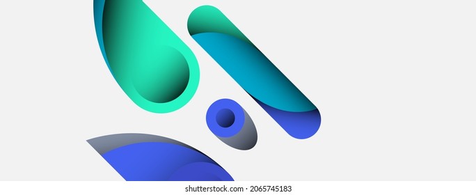 Abstract background. Minimal geometric circles and round style shapes with deep shadow effects. Trendy technology business template for wallpaper banner or background