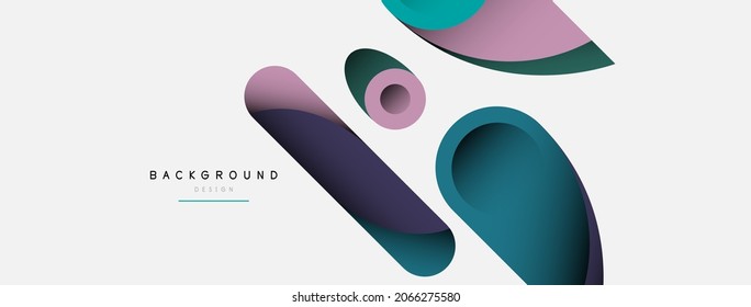 Abstract background. Minimal geometric circles and round style shapes with deep shadow effects. Trendy technology business template for wallpaper banner or background