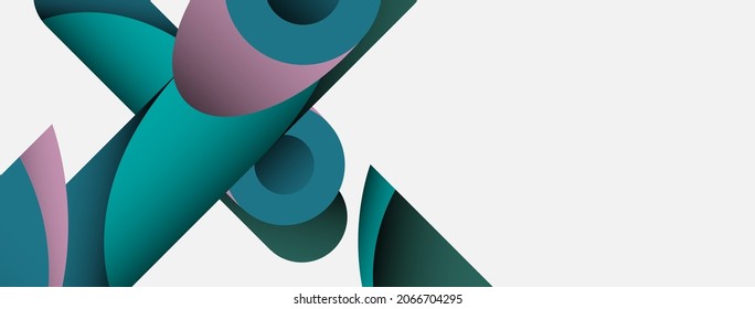 Abstract background. Minimal geometric circles and round style shapes with deep shadow effects. Trendy technology business template for wallpaper banner or background