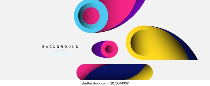 Antecedentes abstractos. círculos geométricos mínimos y formas redondeadas con efectos de sombra profundos. Plantilla de negocios de tecnología moderna para banner o fondo de papel tapiz