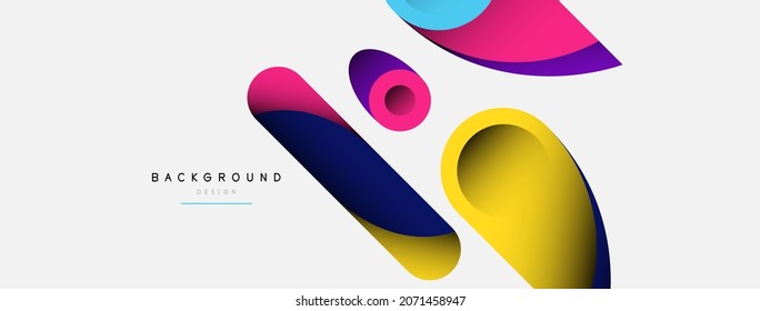 Abstract background. Minimal geometric circles and round style shapes with deep shadow effects. Trendy technology business template for wallpaper banner or background