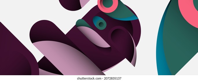 Abstract background. Minimal geometric circles and round style shapes with deep shadow effects. Trendy technology business template for wallpaper banner or background