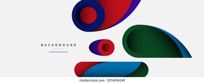 Abstract background. Minimal geometric circles and round style shapes with deep shadow effects. Trendy technology business template for wallpaper banner or background