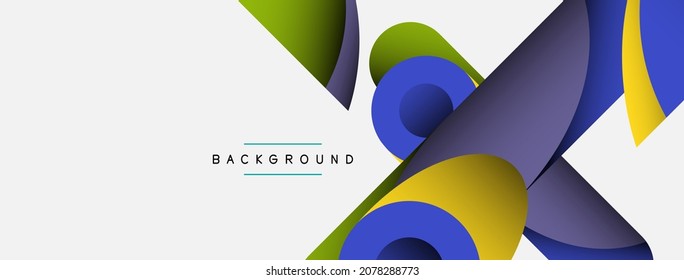 Abstract background. Minimal geometric circles and round style shapes with deep shadow effects. Trendy technology business template for wallpaper banner or background