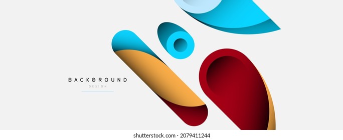 Abstract background. Minimal geometric circles and round style shapes with deep shadow effects. Trendy technology business template for wallpaper banner or background