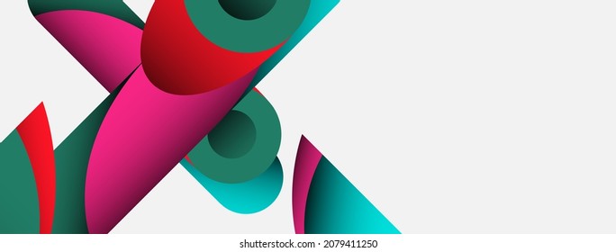 Abstract background. Minimal geometric circles and round style shapes with deep shadow effects. Trendy technology business template for wallpaper banner or background