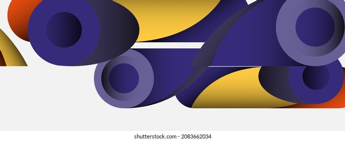 Abstract background. Minimal geometric circles and round style shapes with deep shadow effects. Trendy technology business template for wallpaper banner or background