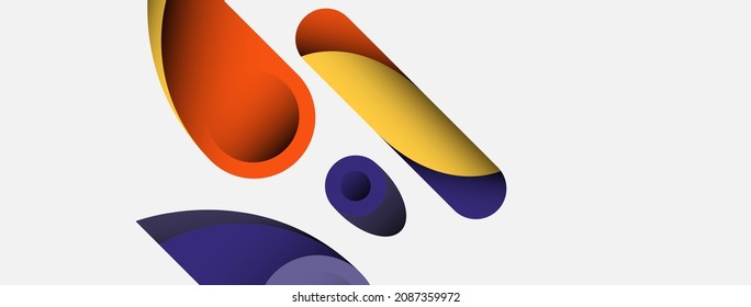 Abstract background. Minimal geometric circles and round style shapes with deep shadow effects. Trendy technology business template for wallpaper banner or background