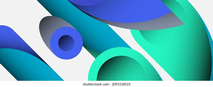 Antecedentes abstractos. círculos geométricos mínimos y formas redondeadas con efectos de sombra profundos. Plantilla de negocios de tecnología moderna para banner o fondo de papel tapiz