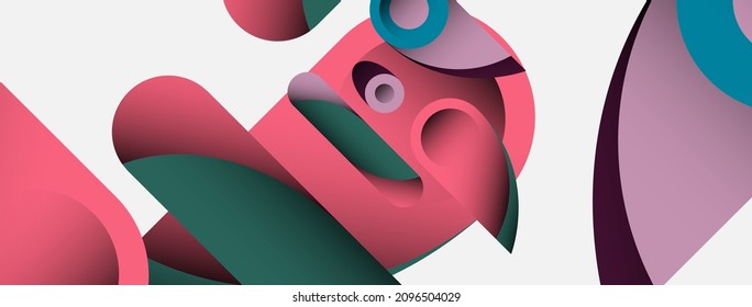 Antecedentes abstractos. círculos geométricos mínimos y formas redondeadas con efectos de sombra profundos. Plantilla de negocios de tecnología moderna para banner o fondo de papel tapiz