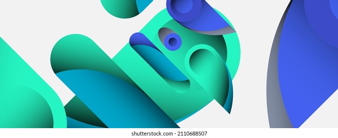 Abstract background. Minimal geometric circles and round style shapes with deep shadow effects. Trendy technology business template for wallpaper banner or background