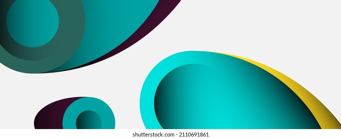 Abstract background. Minimal geometric circles and round style shapes with deep shadow effects. Trendy technology business template for wallpaper banner or background