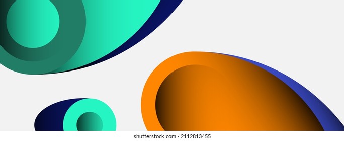 Abstract background. Minimal geometric circles and round style shapes with deep shadow effects. Trendy technology business template for wallpaper banner or background
