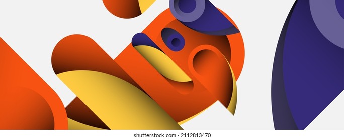 Abstract background. Minimal geometric circles and round style shapes with deep shadow effects. Trendy technology business template for wallpaper banner or background