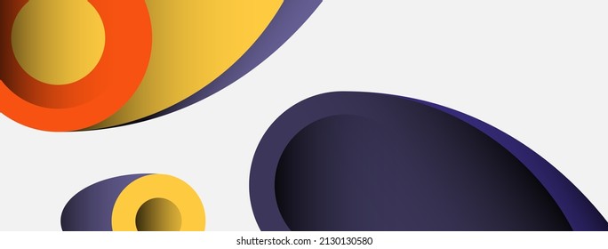 Antecedentes abstractos. círculos geométricos mínimos y formas redondeadas con efectos de sombra profundos. Plantilla de negocios de tecnología moderna para banner o fondo de papel tapiz