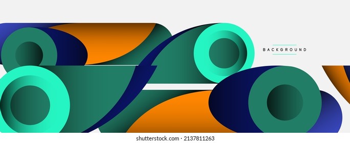 Antecedentes abstractos. círculos geométricos mínimos y formas redondeadas con efectos de sombra profundos. Plantilla de negocios de tecnología moderna para banner o fondo de papel tapiz