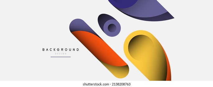 Abstract background. Minimal geometric circles and round style shapes with deep shadow effects. Trendy technology business template for wallpaper banner or background